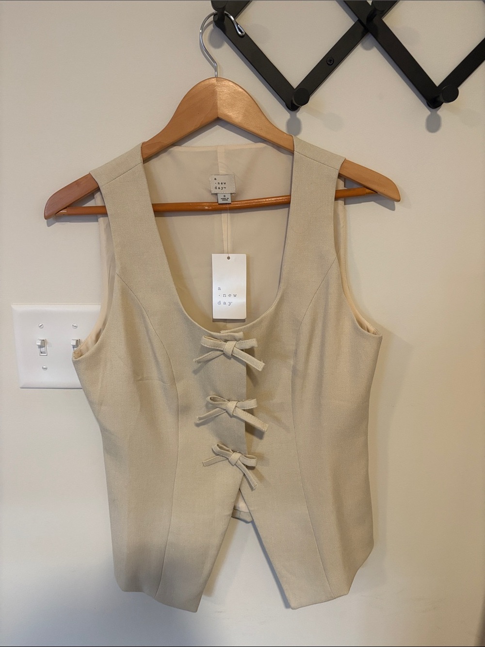 a new day Cream Bow Vest